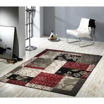 Alfombra de diseño (Velour Jardin Patchwork Gris/Rojo, 160 x 230 cm
