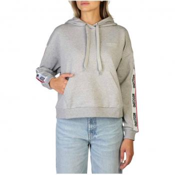 Moschino Women's XS Grey Cotton Hoodie with Fixed Hood - Model 1704-9004