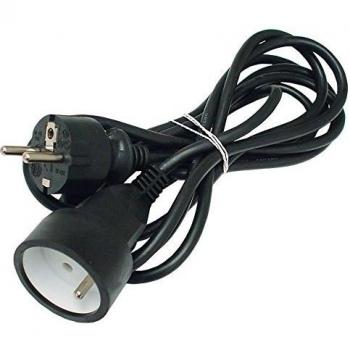 Cable Prolongador Perel - 3 Metros - Negro - 3g1.5 - Toma de Tierra