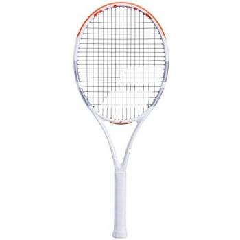 Raqueta de Tenis Babolat Evo Strike - Multifuncional 290g, Sin Encordar, Tamaño L3, Color Blanco-Rojo