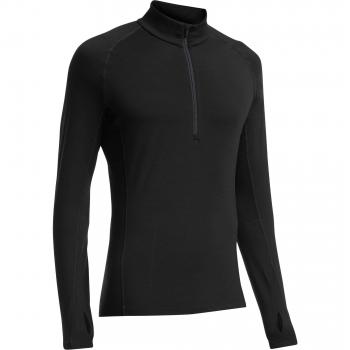 Icebreaker Zone LS Half Zip Camisetas, Hombre, Negro