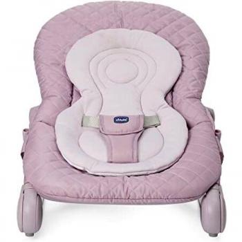 Chicco Hooplà Hamaca para Bebé de 0 Meses a 18 kg, Balancín y Silla de Bebés y Niños con Arco de Juegos, Respaldo Ajustable y Cojín Reductor, Compacta - Color Rosa