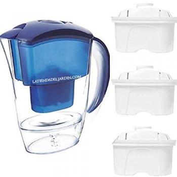 Jarra Purificadora de Agua Suinga 2 Litros con 3 Filtros de Recambio para Agua Saludable y Limpia