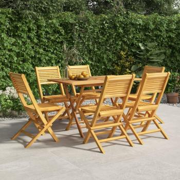 vidaXL 6-Piece Folding Garden Chairs Set, Solid Teak Wood, 47x62x90 cm