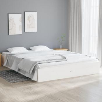 Estructura de cama de madera maciza blanca 140x190 cm Vidaxl