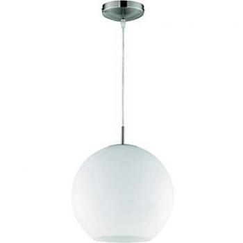 Lámpara Colgante Regulable Ø30cm en Vidrio Opal Blanco con Soporte E27 para Comedor o Cocina