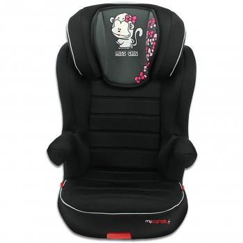 Mycarsit - Silla de coche grupo 2/3 de 15 a 36kg - fabricación 100% francesa - 3 estrellas test tcs - reposa cabeza y asiento tapizado, acolchado y ajustable - reposabrazos abatibles. 28 colorido
