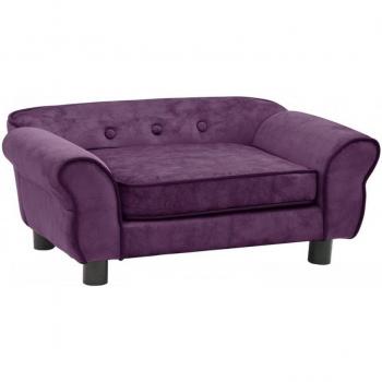 Burgundy Plush Dog Sofa 28.3x17.7x11.8