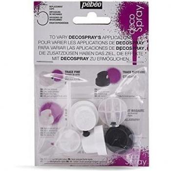 Set de 5 Difusores DecoSpray PEBEO - Incluye Buses de Trazo Fino, Medio, Grande, Biseautado y Línea para Transferencia de Pintura