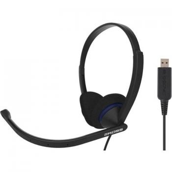 Koss CS200 USB Auriculares con Micrófono, Cancelación de Ruido, Diadema Ajustable, On Ear, para Videoconferencia, Oficina, Call Center, Comunicación en Skype y Zoom, Al