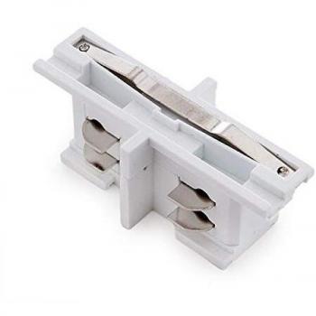 Conector Recto Carril Trifásico Blanco