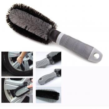 Cisixin Cepillos para Llantas con Mango de plástico - Rueda Neumático Llanta Scrub Cepillo para Coche Carro Bicicleta Portátil Llanta Cepillo Borde Tapacubos Cepillo Limpieza