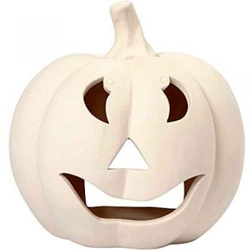 Candelabro de Calabaza, H: 15 cm, D: 15 cm, Blanco, Calabaza, 2 Piezas