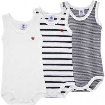 Petit Bateau Organic Cotton Set of 3 Sleeveless Bodysuits for Baby (24M/2Y)