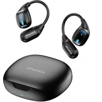 Auriculares Awei Bluetooth 5.4 TZ12 + Estación de Carga Inalámbrica Negra