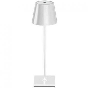 Lámpara de mesa recargable LED Nuindie blanca, IP54, 2.2W, 180lm, dimmable, Easy Connect