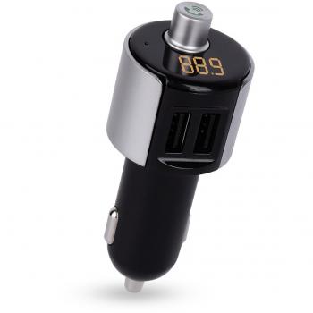 Vieta VC-TB128BK - Trasmisor FM con Bluetooth, color negro y plata