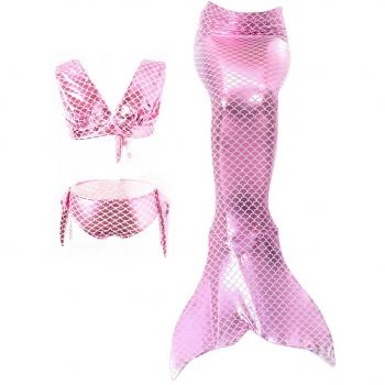 Le SSara Chicas Cosplay Halter cuello traje sirena concha baño 3pcs Bikini establece