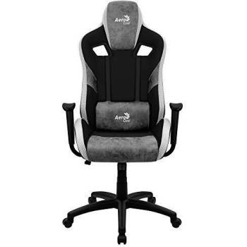 Aerocool Count Silla Gaming, AeroSuede Transpirable, Respaldo Ajustable, Gris