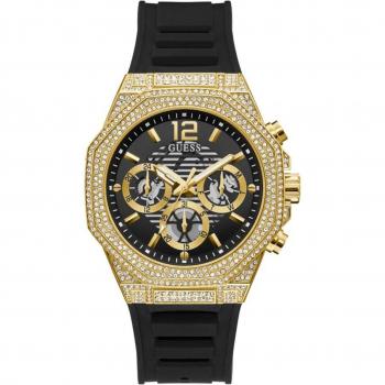Reloj de hombre Guess Momentum GW0518G2, 44mm, 5ATM, silicona y correa negra