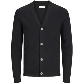 Jack & Jones Men's Black V-Neck Buttoned Cardigan - Size XL
