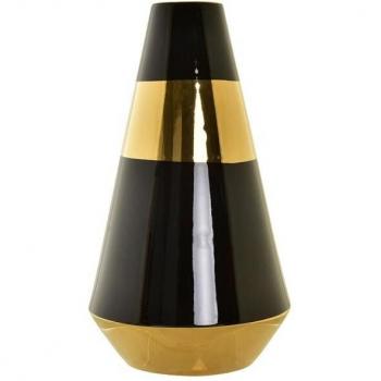 Jarrón de Porcelana Dorado Bicolor Moderno (19 x 19 x 35 cm)