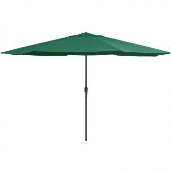 vidaXL Outdoor Garden Parasol with Metal Pole 390 cm Green