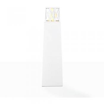 Chimenea de Bioetanol para Jardín Exterior Diseño Columna Volcano Blanco 40x40x145 cm