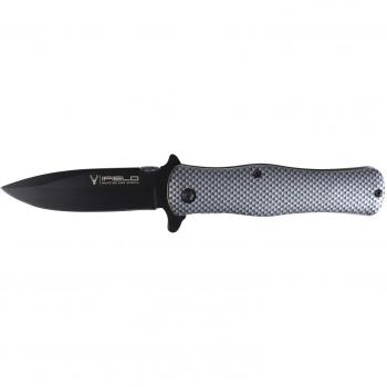 iFIELD Navaja Deportiva asistida Basic EL29029, Hoja Negra de Acero INOX de 9 cm, Clip portacinturón, Mango de impresión 3D de Aluminio, Herramienta de Camping para Pesca, Caza, Actividad Deportiva