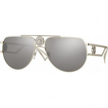 Versace VE2225 12526G Pale Gold/Light Grey Mirror Silver Pilot Sunglasses