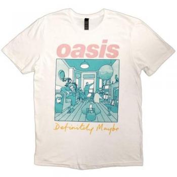 Oasis Definitely Maybe Illustration White T-Shirt - 100% Cotton, Size S