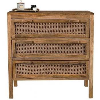 Cómoda Rendez-Vous Déco de madera y caña con 3 cajones tipo Tiki