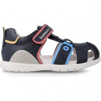 Sandalia Biomecanics Piel 232254 Ocean | Sandalias cerradas de niño con cierre adherente y logotipo