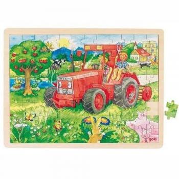 Puzzle de inserción Tractores - 96 piezas Goki