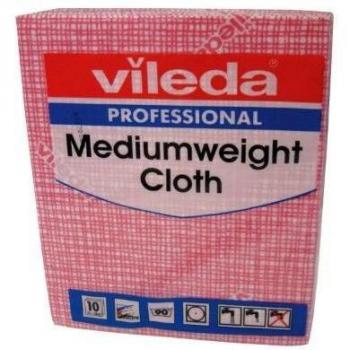 VILEDA MEDIUM WEIGHT CLOTH RED PK10 1064