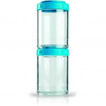 BlenderBottle GoStak 2Pak - Contenedor de la nutrición de acampada y senderismo, 150ml, turquesa -