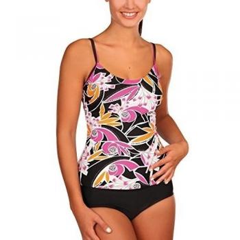 eleMar - Tankini Negro Schwarz-Nelke-Weiß/Schwarz Talla:38D