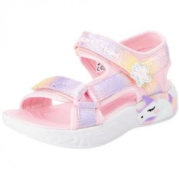 Sandalias Abiertas para Niña Skechers Unicorn Dreams con Luces en Sintético, Color Rosa Claro Multicolor, Talla 36 EU