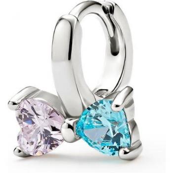 Pendiente piercing aro Princeza de plata bañado en rodio