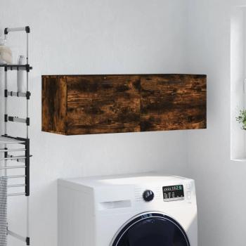 Gabinete de pared de madera multicapa en roble ahumado 100x36,5x35 cm Marrón
