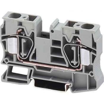 Bornes de paso ST 16 - Bloque terminal pasante gris, 2 polos, capacidad 0.2-25 mm², paquete de 50 unidades