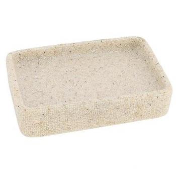 Jabonera Rectangular de Poliresina Efecto Arena Natural