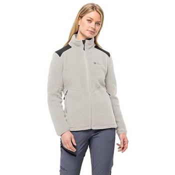 Forro Polar Jack Wolfskin Kammweg Pile Full Zip Mujer Blanco Grisáceo Talla M