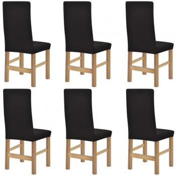 vidaXL Fundas elásticas para sillas modelo con respaldo pack de 6 unidades color Marrón