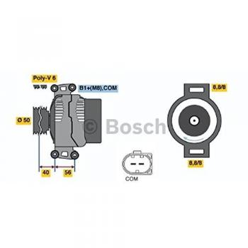 Generador trifásico alternador BOSCH 0 986 047 700, potencia de salida: 7 kW, voltaje: 400 V, frecuencia: 50 Hz, tipo de refrigeración: aire, fase: trif