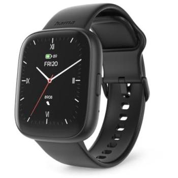 Hama Smartwatch 4000 - Reloj Inteligente 46mm con Función de Teléfono, Análisis de Sueño, Monitoreo de Pulsaciones y Resistencia al Agua IP68 - Negro