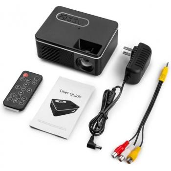 Mini proyector LED portátil S361, HDMI, compatible con video HD 1080p, altavoz incorporado, AV, VGA y USB