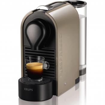 Nespresso U Taupe (Gris arena) XN250AP4 Krups  - Cafetera monodosis (19 bares, Máquina Táctil, Depósito modular), Color gris arena