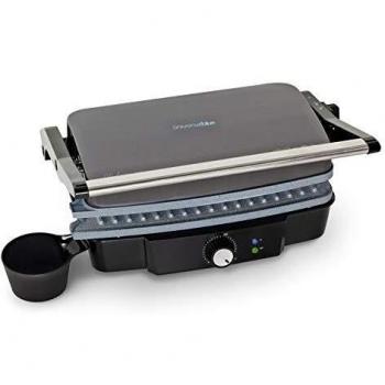UNIVERSALBLUE Grill Eléctrico 1500W | Sandwichera Plancha Grande | Apertura 180º | Acero Inoxidable | Tirador con Tacto frío