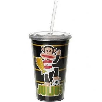 Room Copanhagen Paul Frank Cup with Straw Soccer, Negro, Centimeters